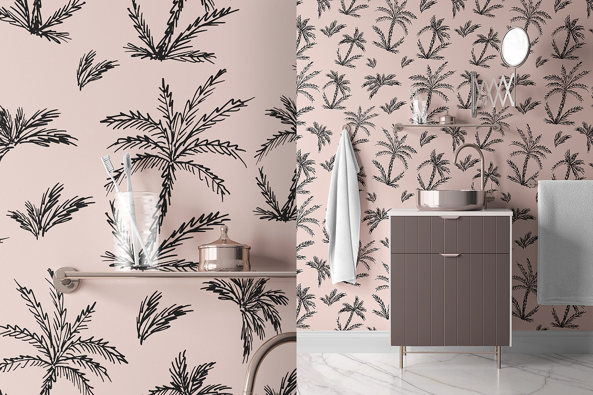 Summer Palm Sketch, a Wallpaper Graphic by MalyskaStudio (Photo 9 of 12)