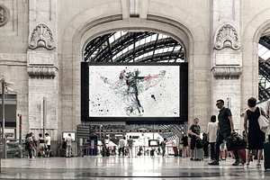 Train Station Screen Monitor Mock-up