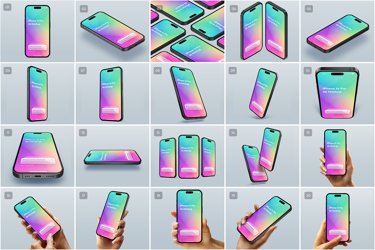 New iPhone 14 Pro 20 Mockup Scenes, an iPhone Mockup by LazyCrazy (Photo 2 of 8)