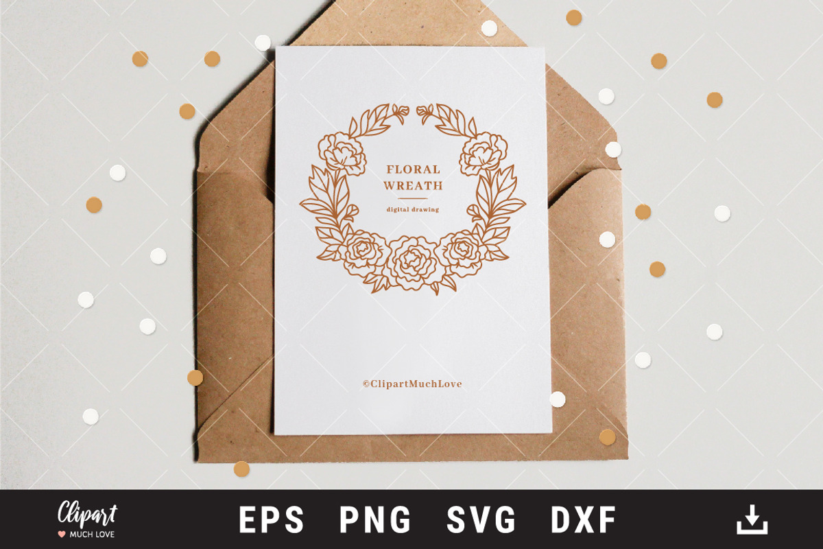 Floral Wreaths Clipart, Wedding SVG, an Illustration by ClipartMuchLove (Photo 3 of 6)