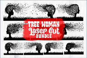 Tree Woman Laser Cut Bundle, a Graphic by BIPLOB EXPERT