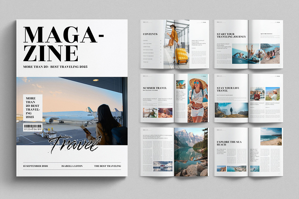 Travel Magazine Template, a Magazine Template by E-Type (Photo 1 of 8)