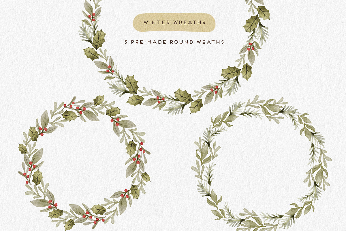 Cute Christmas Watercolor Collection, an Illustration by Point and Poem (Photo 5 of 9)