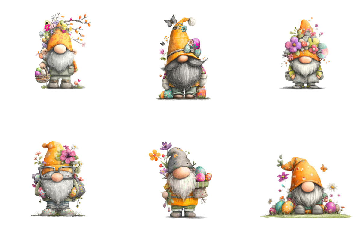 Whimsical Easter Gnome Clipart, an Illustration by Designking (Photo 6 of 7)