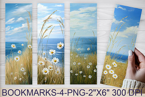Seaside Spring Daisy Bookmark, an Illustration by Libby Wishes