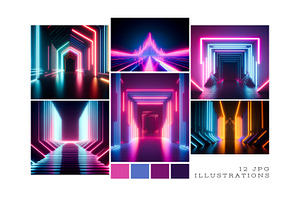 Retro-futuristic synthwave backdrops