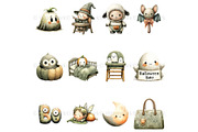 Halloween Baby Shower PNG & Patterns, a Seasonal Illustration by Nicole Branger Art (Thumbnail 6 of 23)