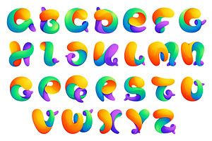Colorful twisted line alphabet., an Icon by kaer_shop