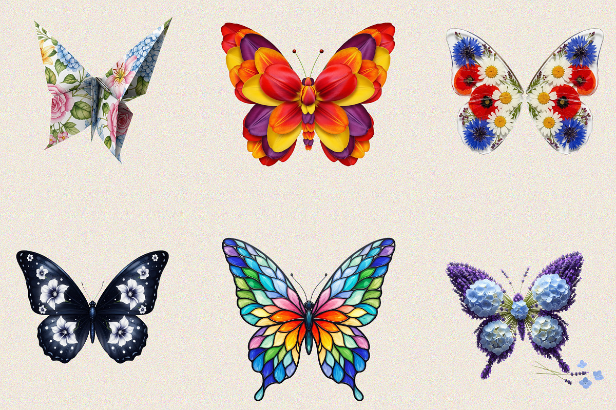 Floral Butterfly PNG Butterflies Cli, an Illustration by SVGArt (Photo 7 of 7)