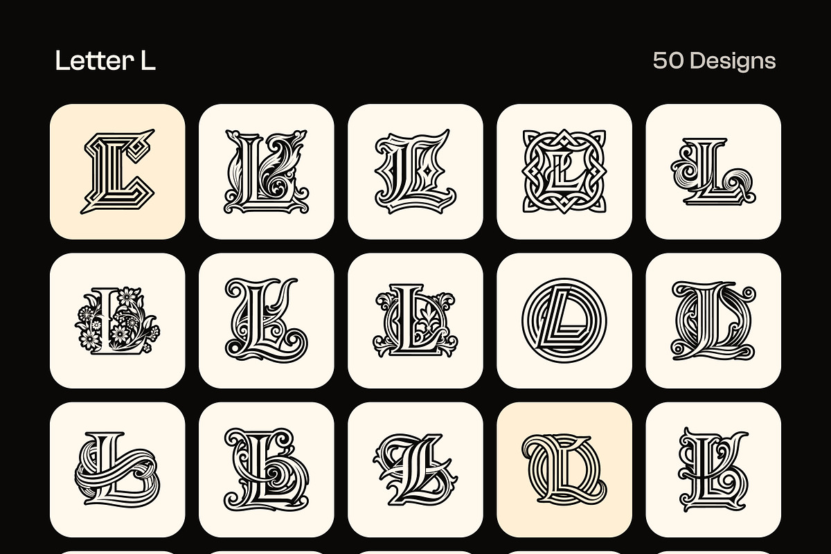 1400 Alphabet Letters Logo, a Solid Icon by Creative Stall (Photo 19 of 34)