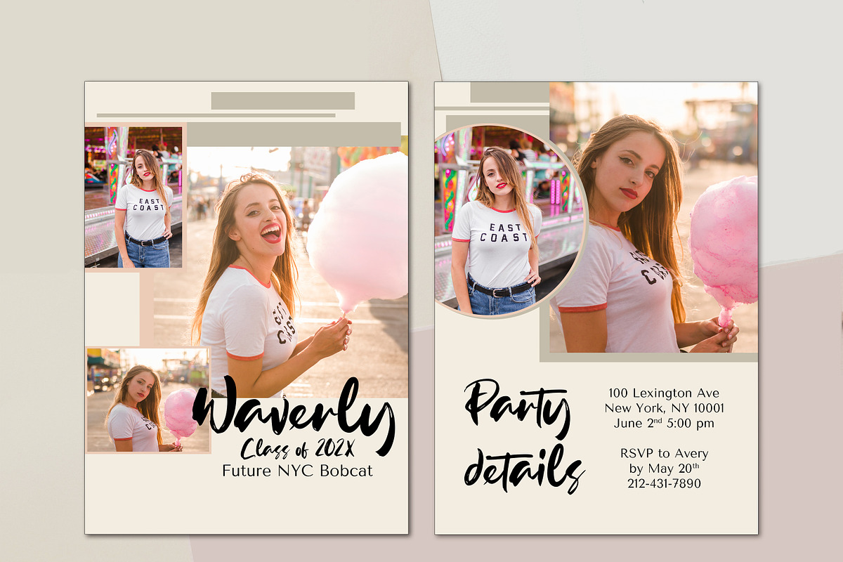 Modern Simple Graduation Card, a Card Template by InstaNoirDesigns (Photo 2 of 8)