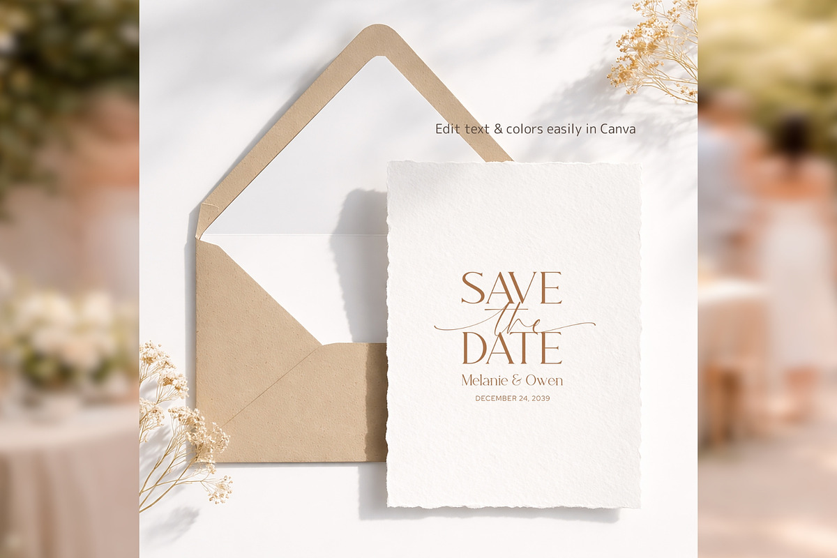 Elegant Save Date Canva bd005, an Invitation Template by TyphoonStudio (Photo 5 of 10)
