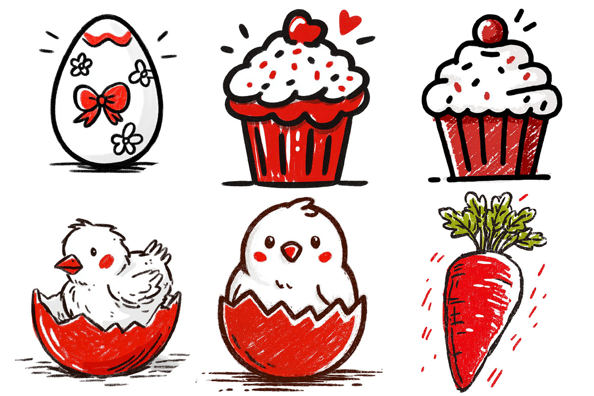 Hand Drawn Doodle Easter Spring Clip, an Illustration by Designworld (Photo 3 of 6)