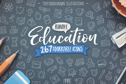 Education Bundle Hand Drawn Icons, an Outline Icon by Good Stuff No Nonsense