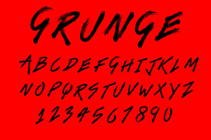 Brush Grunge Alphabet Vector