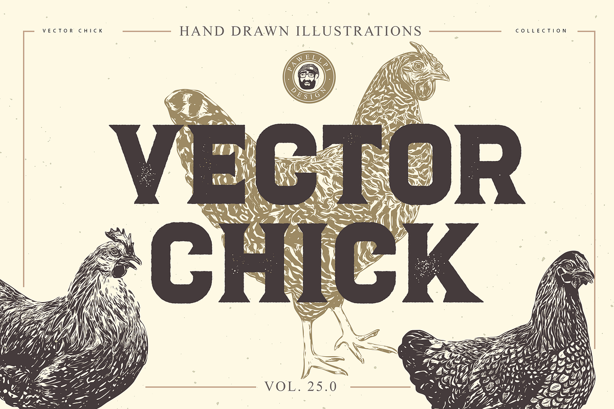 VECTOR CHICK HAND DRAWN BUNDLE VOL25, an Animal Illustration by pawellpi (Photo 1 of 9)