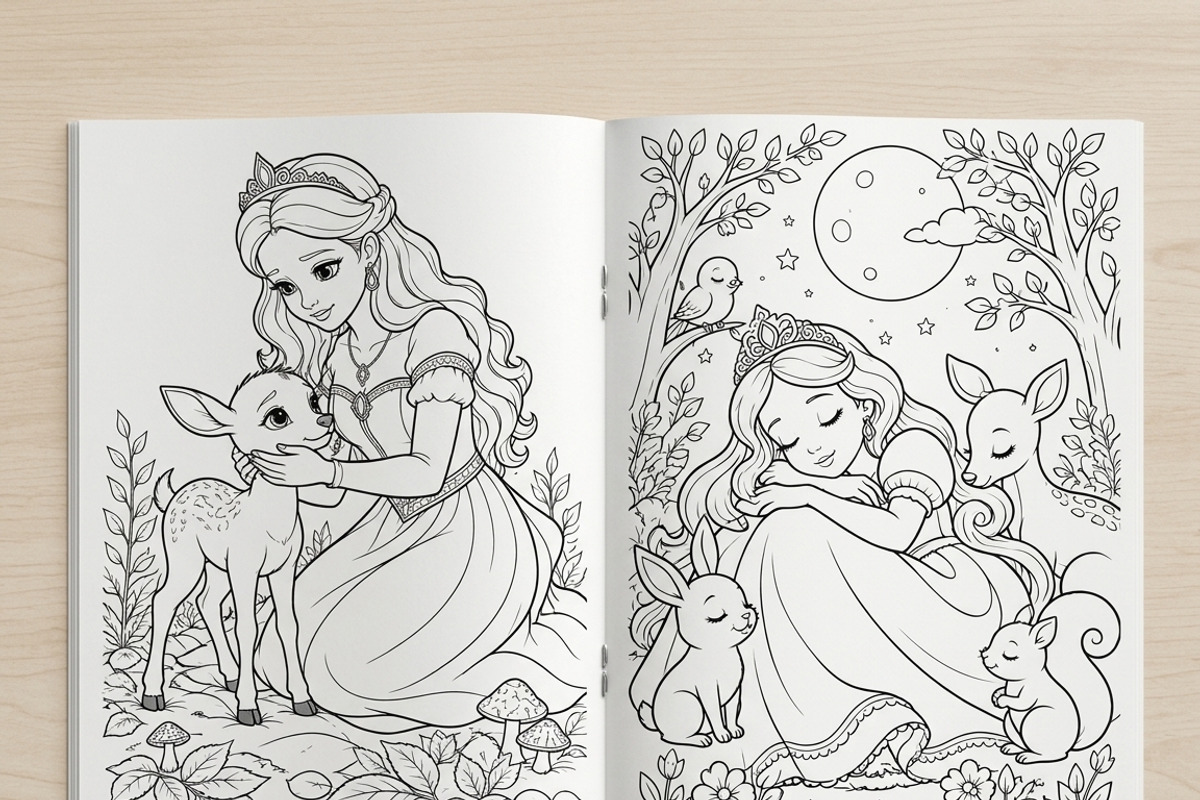 Magical Princess Coloring Book Vol38, a Person Illustration by ikarifq shop (Photo 4 of 7)