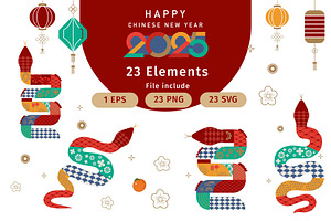 Geometric snake Chinese new year, an Object Graphic by Piixypeach