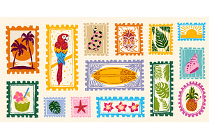 Vintage summer tropical hand drawn, an Illustration by art PVP - market