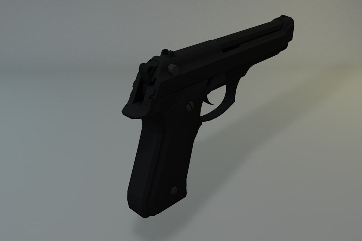 Low Poly Beretta M9, an Object 3D Model by CreativeeArt (Photo 2 of 9)
