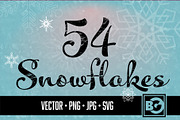 54 Vector Winter Snowflakes, an Illustration by BackYard Graphics Co. (Thumbnail 1 of 5)