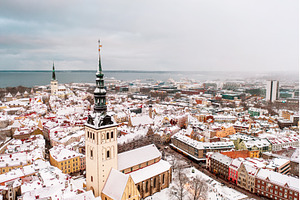 Aerial View of Tallinn in winter, an Architecture Photo by Nature and travel