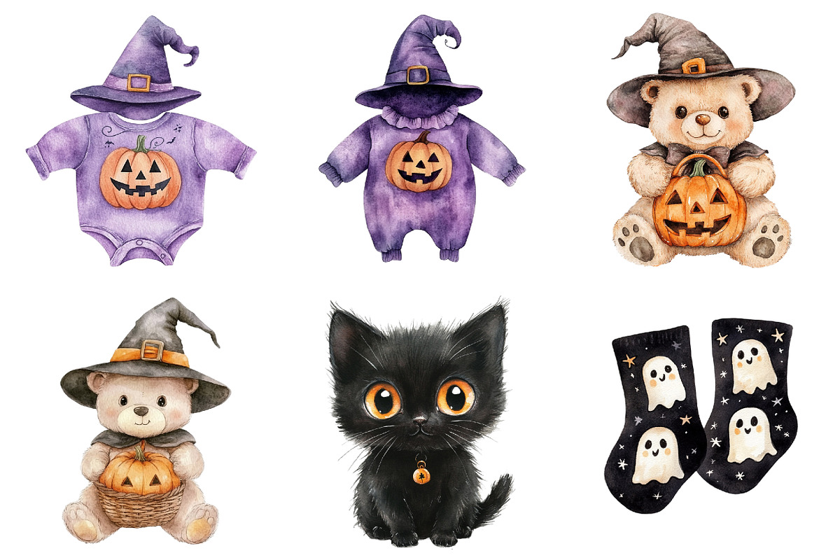 Halloween Baby Clipart Bundle, a Seasonal Illustration by CitraGraphics (Photo 6 of 8)