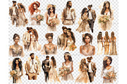 Black Bride and Groom Clipart, a Person Illustration by GlamArtZhanna (Thumbnail 4 of 5)