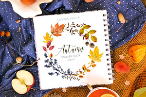 Autumn watercolor clipart