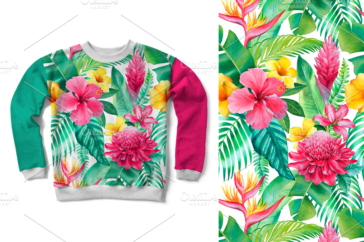 Tropical flora, a Texture Illustration by Sundra (Photo 6 of 15)
