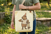 Capybara eating pizza skateboarding, an Animal Illustration by Vectorlina (Thumbnail 3 of 4)