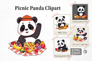 Picnic Panda Clipart, a Graphic by Artnoy (Thumbnail 1 of 5)
