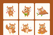 60 Owl Characters Illustration, an Animal Illustration by Brickclay (Thumbnail 9 of 12)