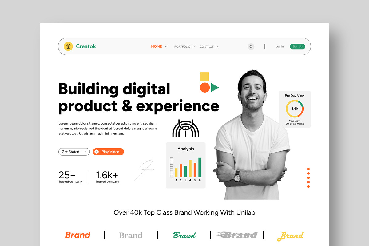 Digital Product Landing Page Design, a Landing Page Template by CreativeShaper (Photo 2 of 6)
