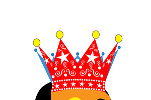 Colorful Skull with Crown Illustrati, a Graphic by TeaGraphicDesign