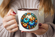 Autumn Pumpkin Stained Glass Sublim, an Illustration by SVGArt (Thumbnail 2 of 8)
