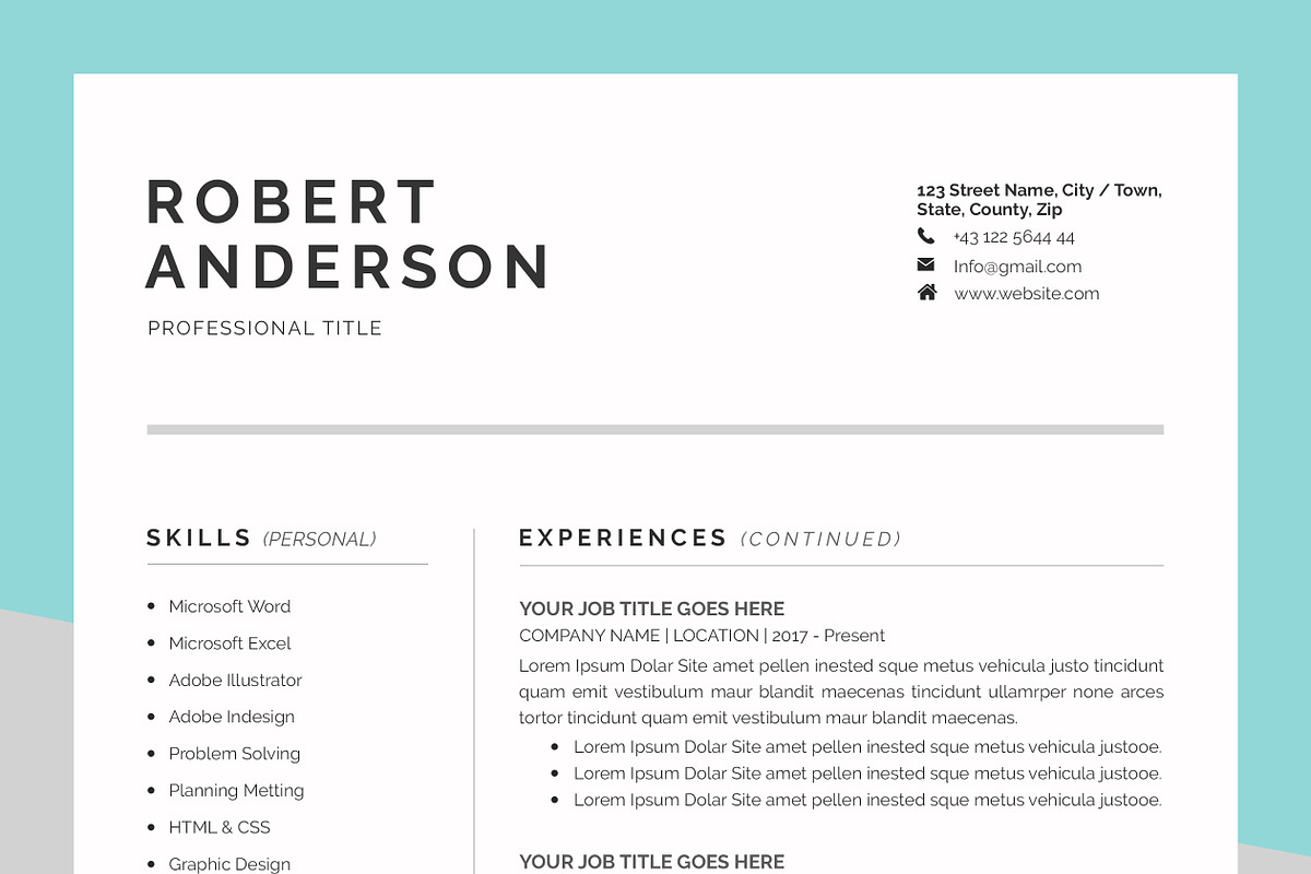 Resume/CV (3 Pages), a Resume Template by SlideCo (Photo 5 of 6)