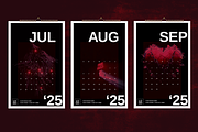 2025 Wall Calendar Dark Red Theme, a Stationery Template by Boris Cupac (Thumbnail 4 of 5)