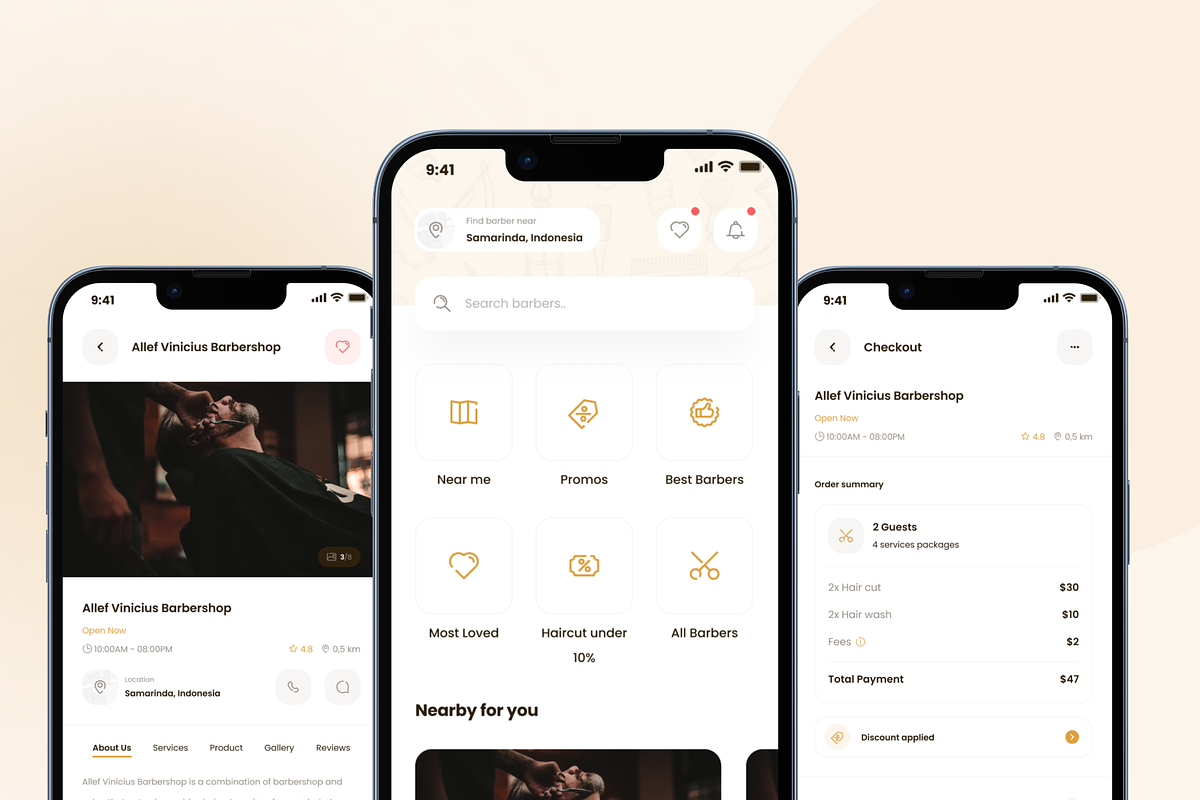 Barbersz UI Kit, an UI Kit Template by Kawalan Studio (Photo 3 of 5)