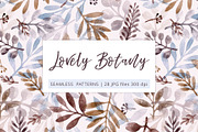 Watercolor leaves' seamless patterns, a Texture Illustration by alenaganzhela (Thumbnail 1 of 6)