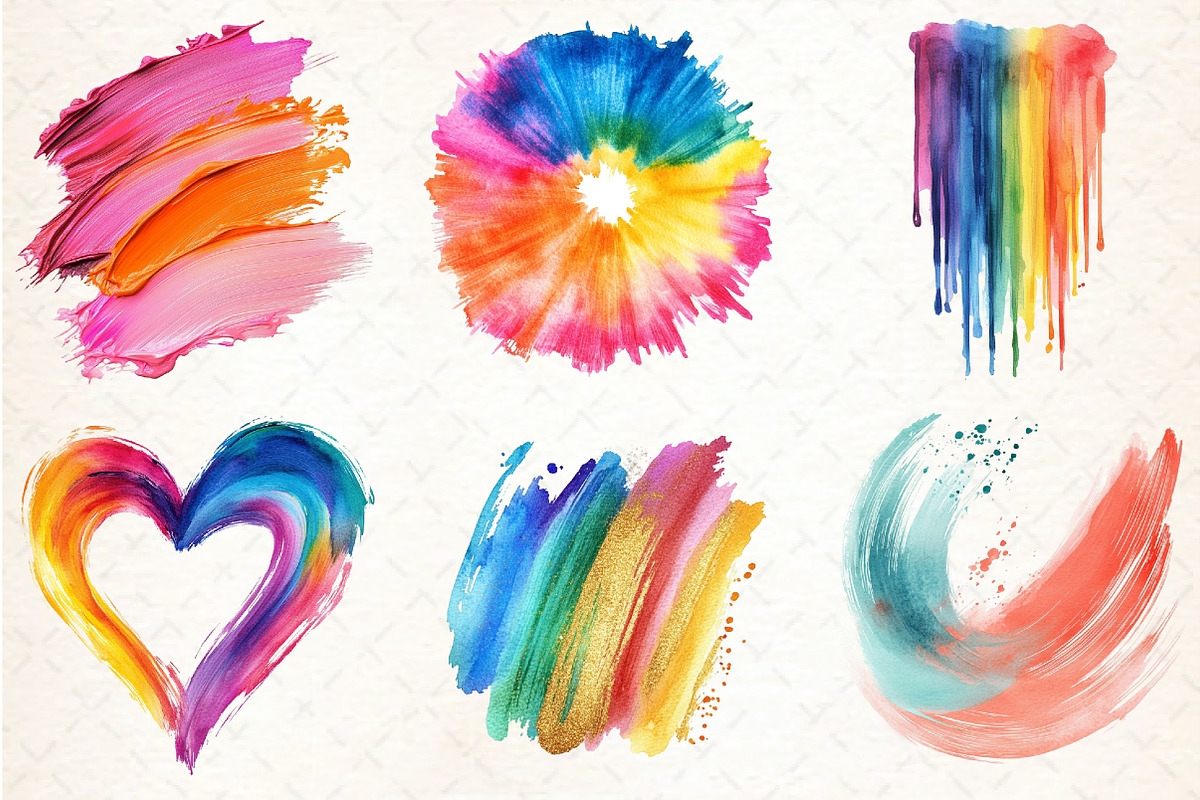 Watercolor Colorful Brushstroke Clip, an Illustration by Libby Wishes (Photo 2 of 5)