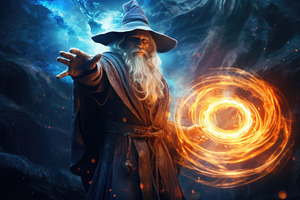 Old wizard in the dark. Halloween th, a Photo by Iftikhar Alam