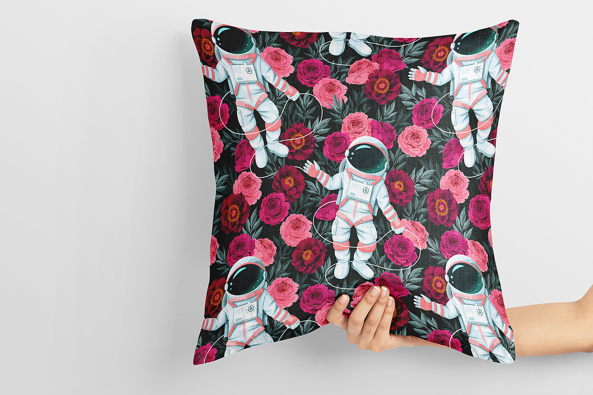 Astronaut and Flowers, a Pattern Graphic by GreyLilac (Photo 7 of 7)