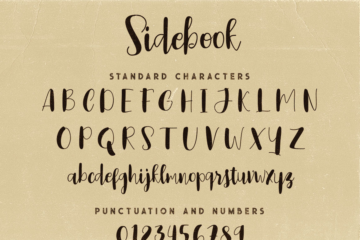 Sidebook Script Font preview 6