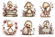 Whimsical Easter Duck Clipart Bundle, an Illustration by Dream Creation (Thumbnail 6 of 7)