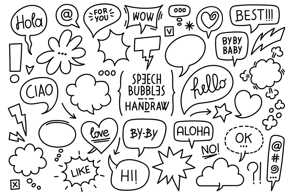 Vector Speech Bubbles Set, a Texture Illustration by FourLeafLover (Photo 2 of 10)