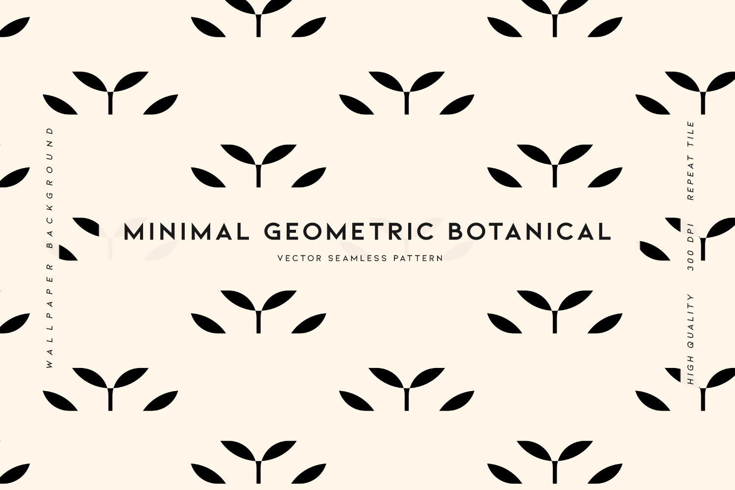 Minimal Geometric Botanical Pattern, a Pattern Graphic by MalyskaStudio
