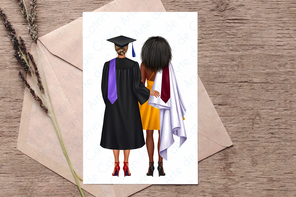 University Graduates Girls Clipart, a Person Illustration by ArtedeCatrin (Photo 10 of 11)