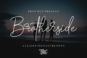 Brotherside Signature, a Script Font by figuree studio