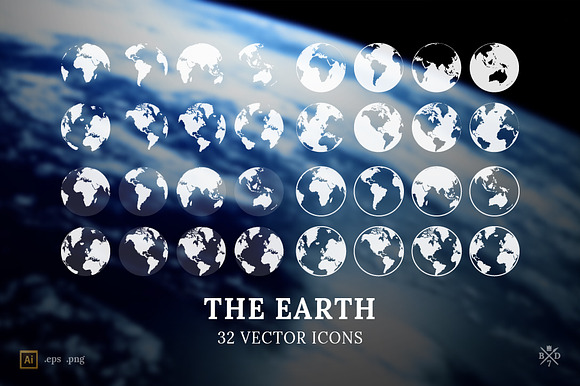The Earth - 32 vector icons preview 6